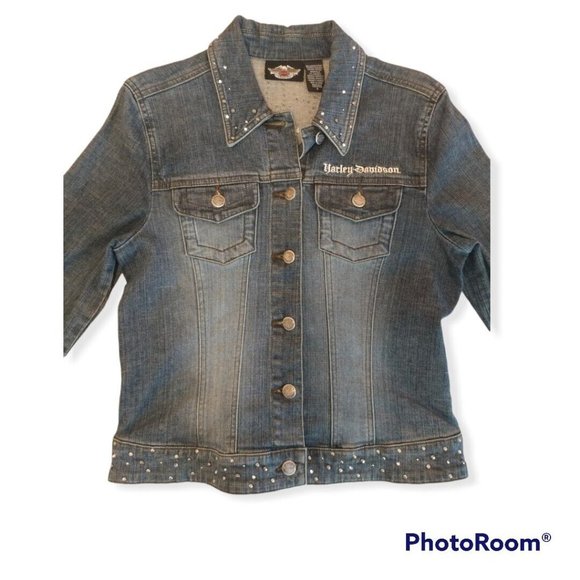 Women's Small S Harley-Davidson Denim Jacket 96141-07VW - Picture 2 of 12